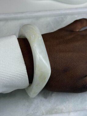 White rectangle jade Bracelet